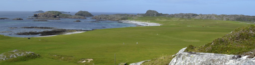 Iona's fertile westend where iona's golfers complete with the grazing sheep.